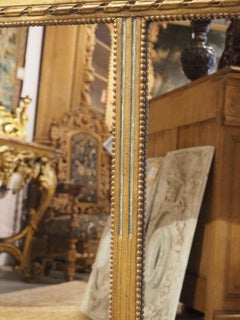 Antique French Louis XVI Style Overmantel Mirror with Musical Trophies, C. 1850