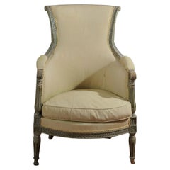 Antique French Louis XVI Style Painted Bergere a Oreilles