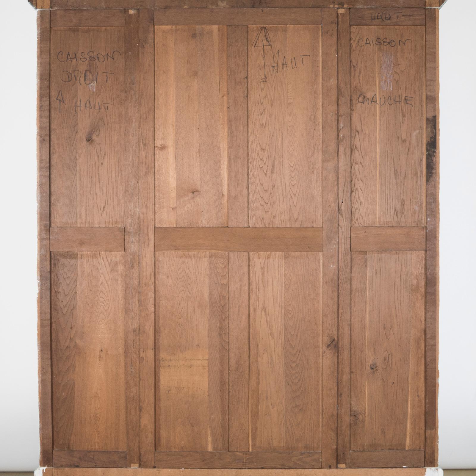 Antique French Louis XVI Style Painted Triple Door Mirror Armoire or Wardrobe 2