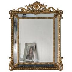 Antique French Louis XVI Style Pareclose Mirror, France, 1880