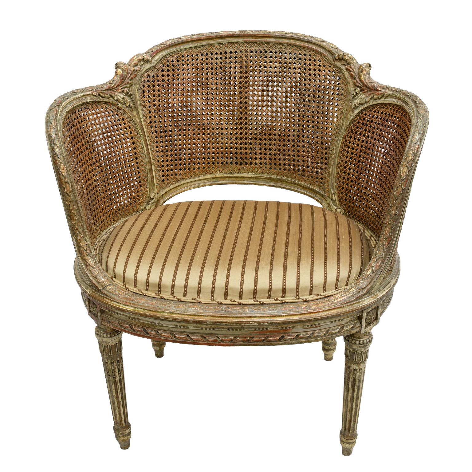 A very lovely French 19th century Louis XVI style desk chair or 