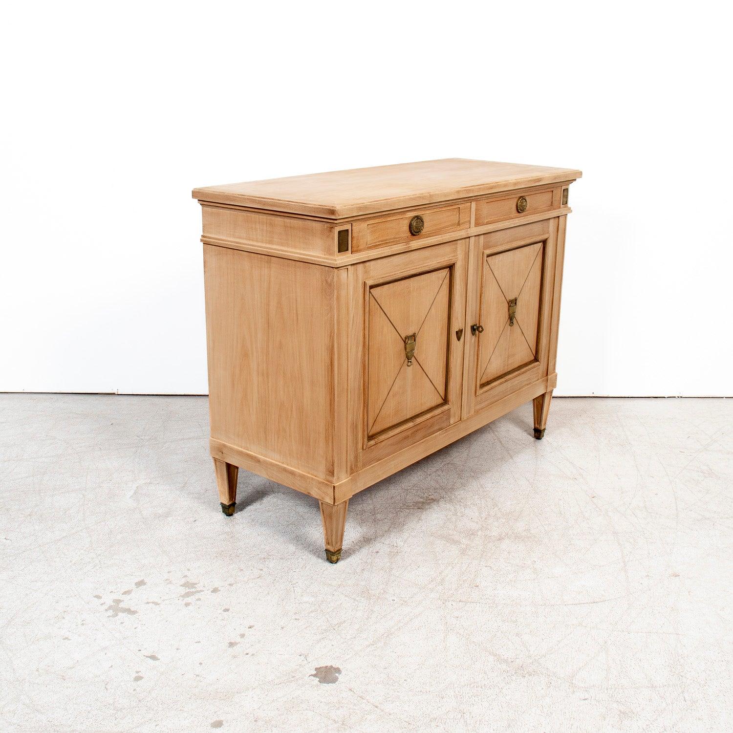 Antique French Louis XVI Style Provençal Bleached Cherrywood Buffet For Sale 2