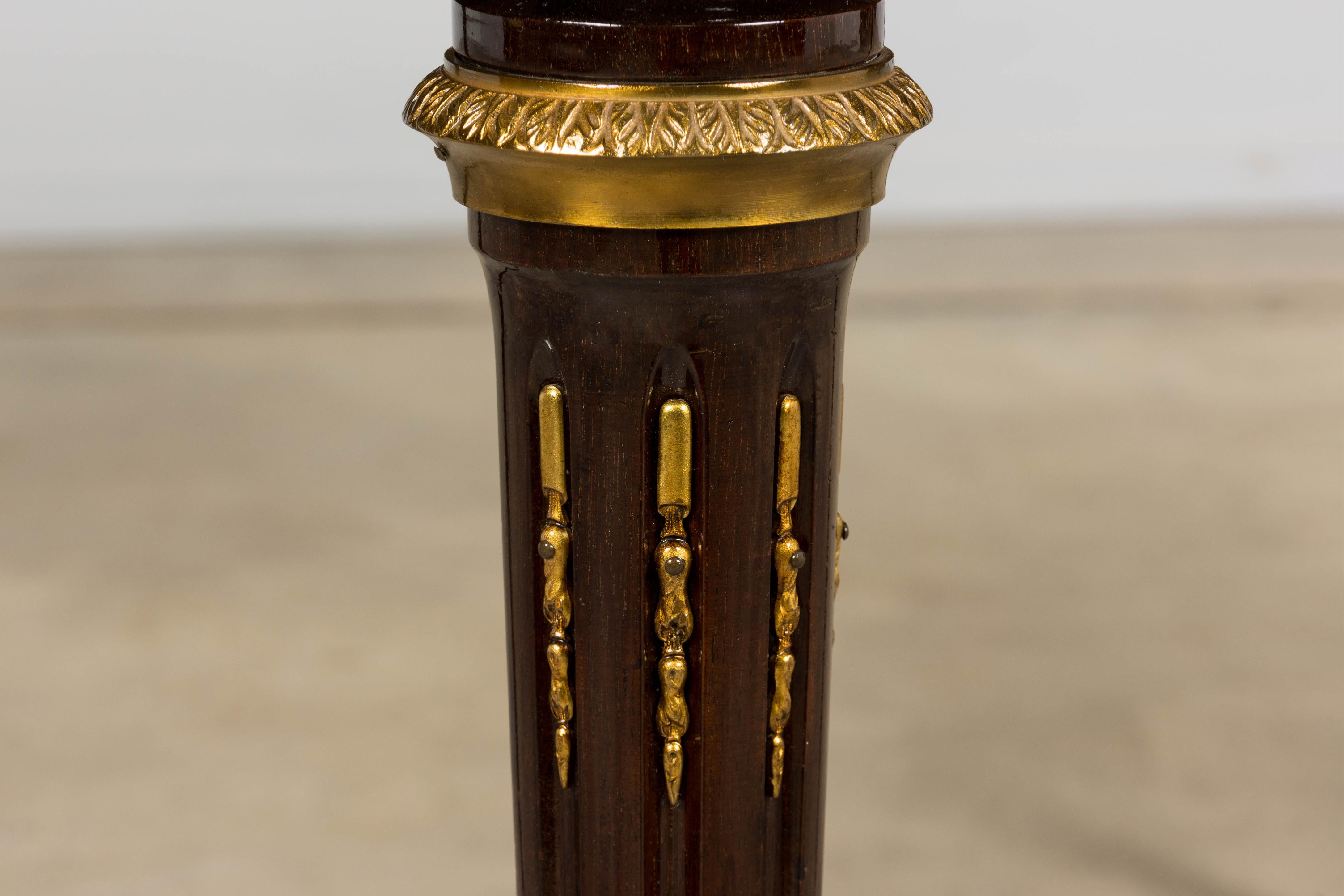 Antique French Louis XVI Style Rosewood Dining Table with Floral Inlay For Sale 8