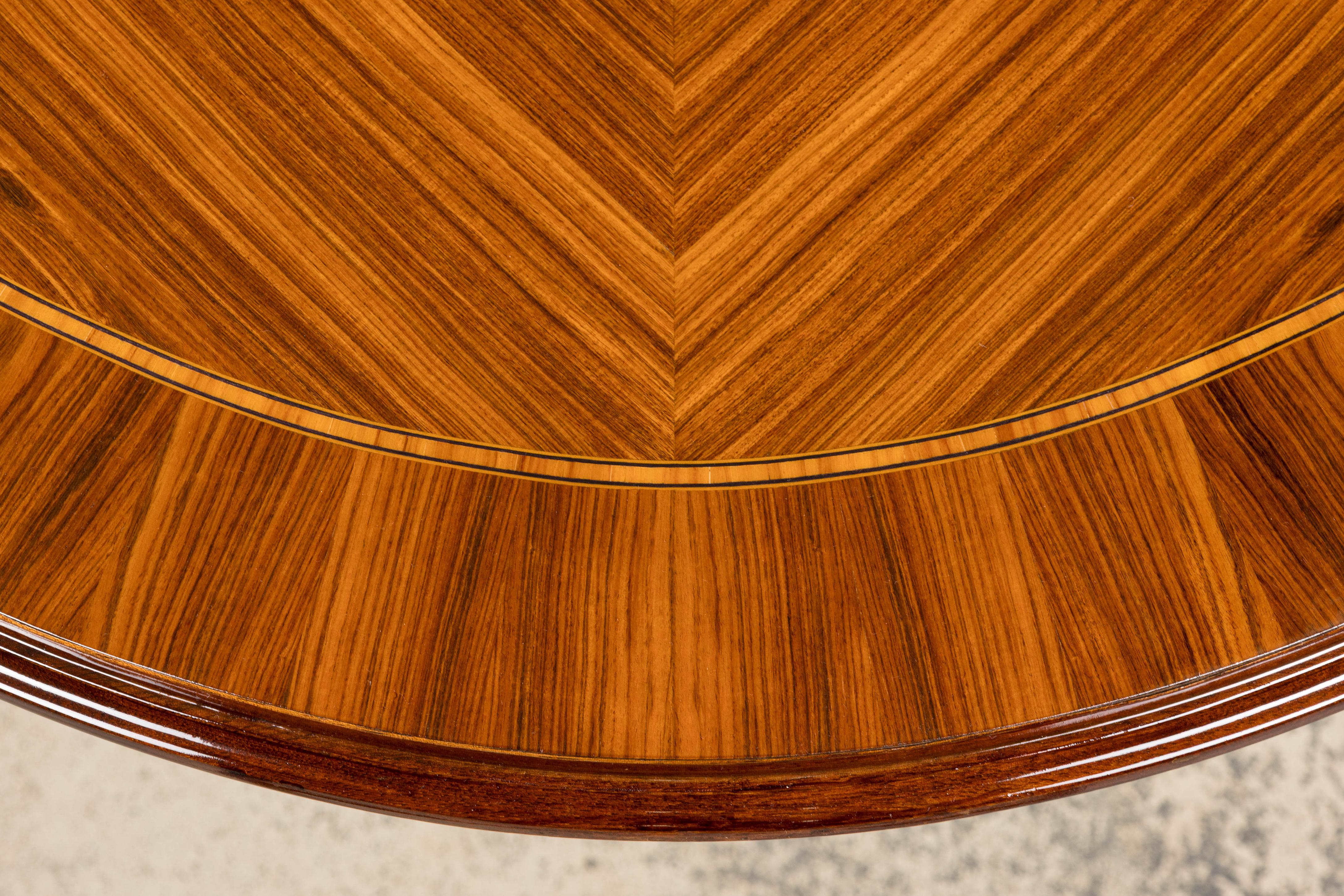 Antique French Louis XVI Style Rosewood Dining Table with Floral Inlay For Sale 11