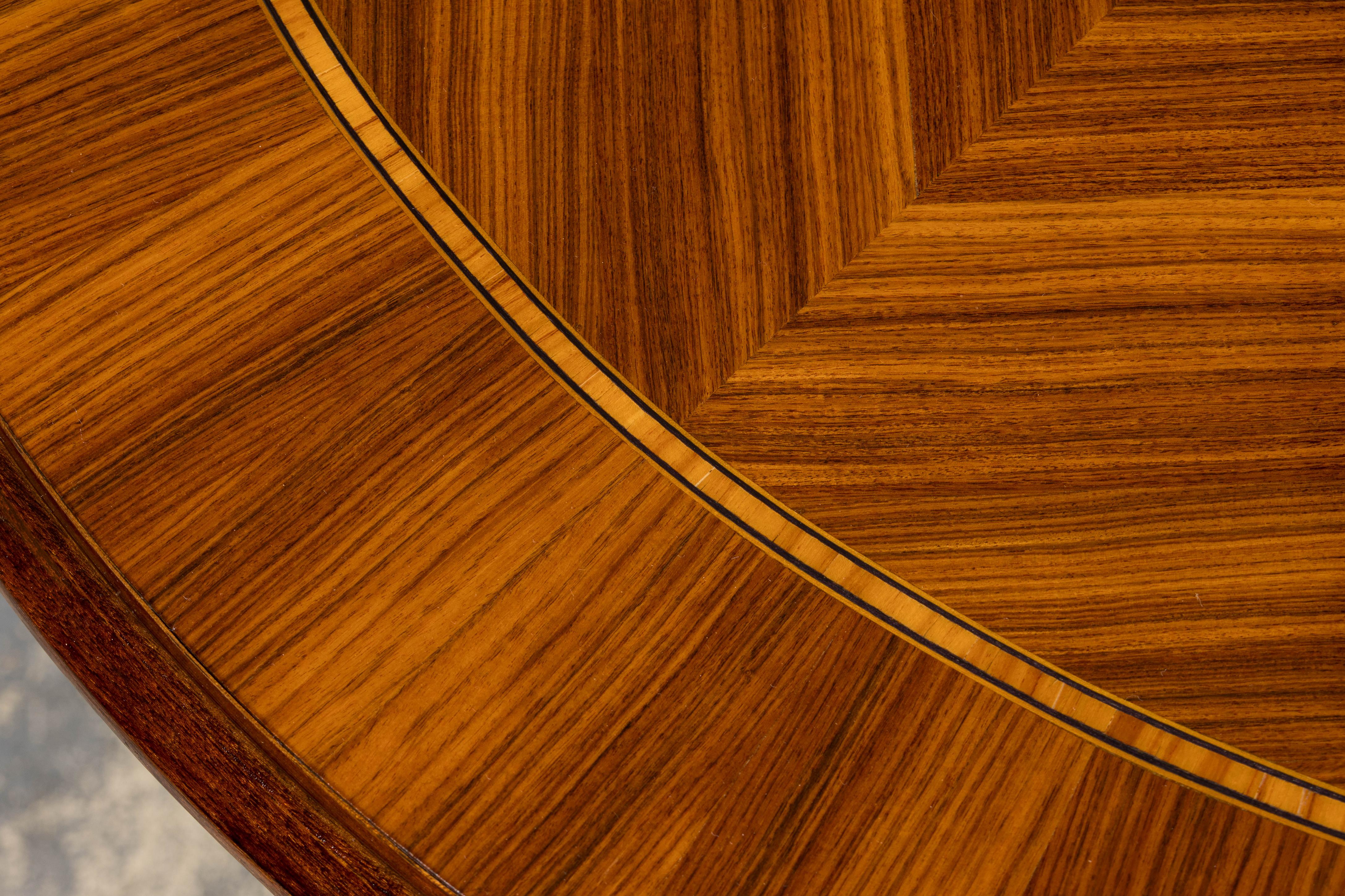 Antique French Louis XVI Style Rosewood Dining Table with Floral Inlay For Sale 14