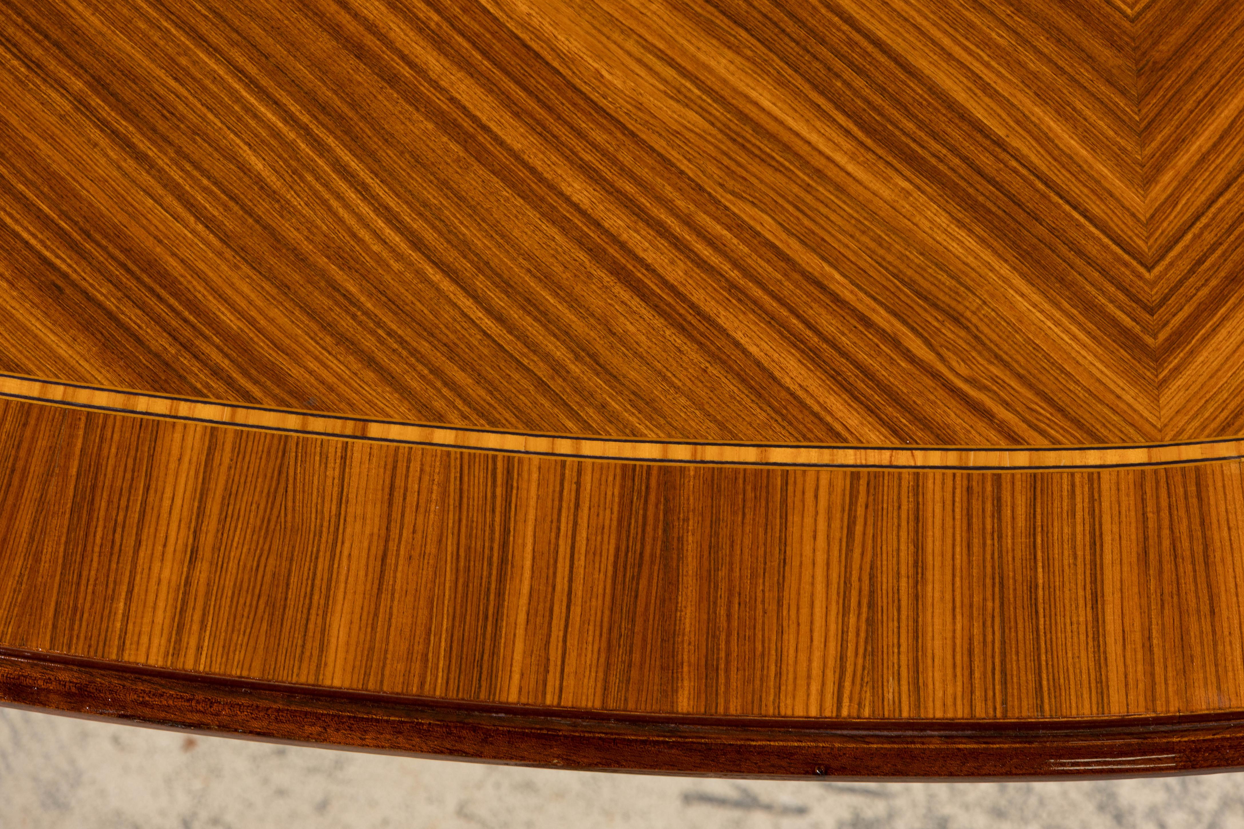 Antique French Louis XVI Style Rosewood Dining Table with Floral Inlay For Sale 1