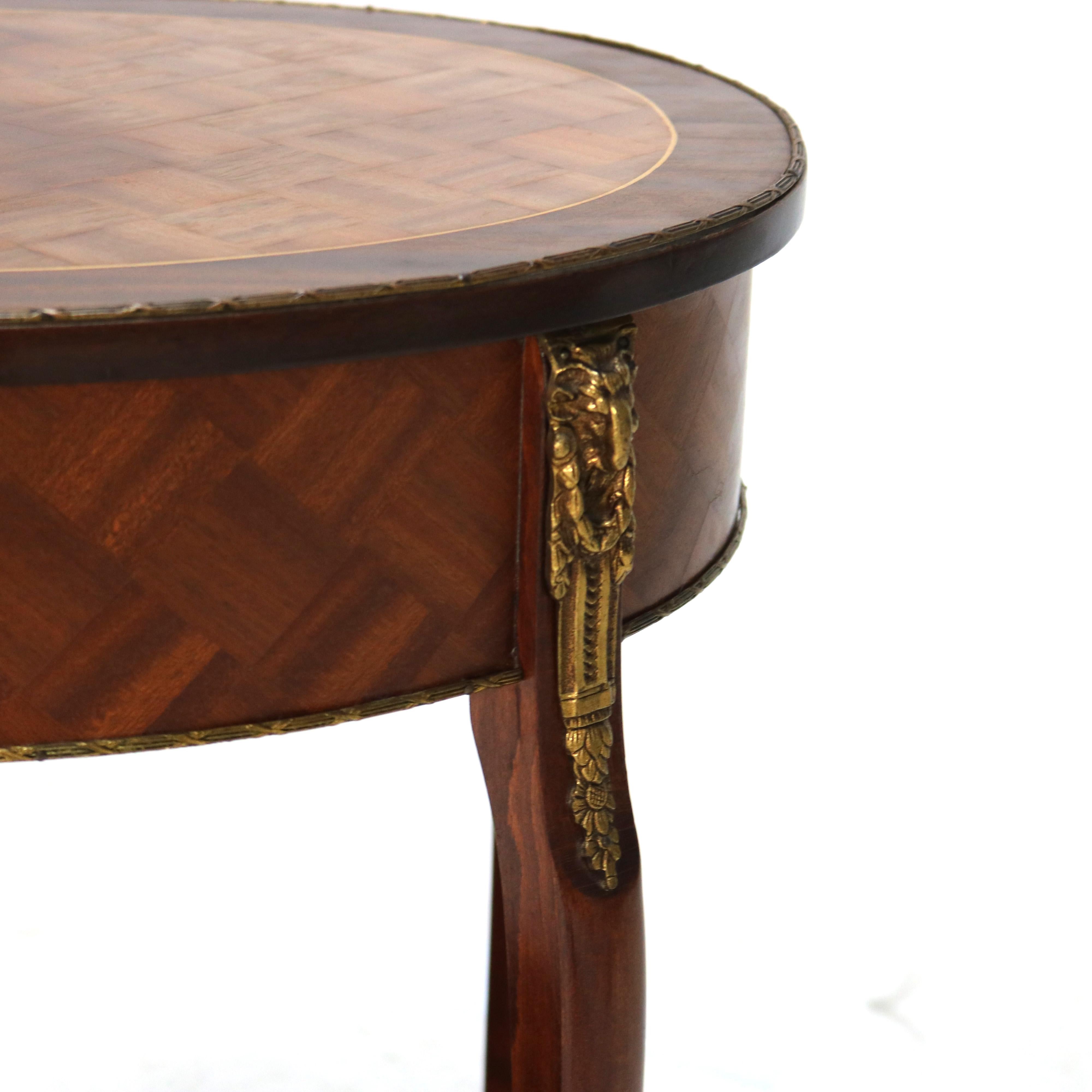 Stand ancien en bois de rose, marqueterie et bronze doré de style Louis XVI, C1910 7