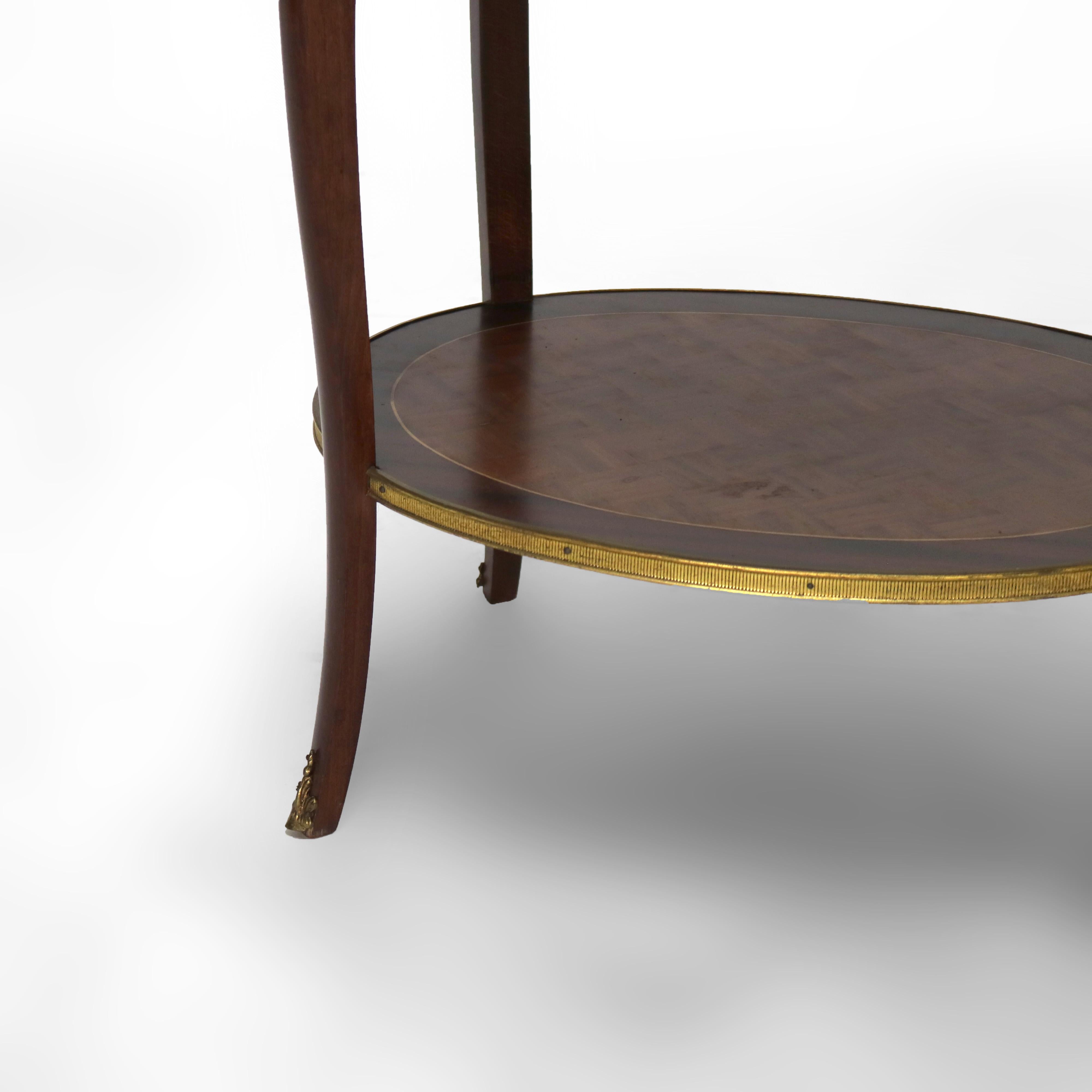 Stand ancien en bois de rose, marqueterie et bronze doré de style Louis XVI, C1910 9