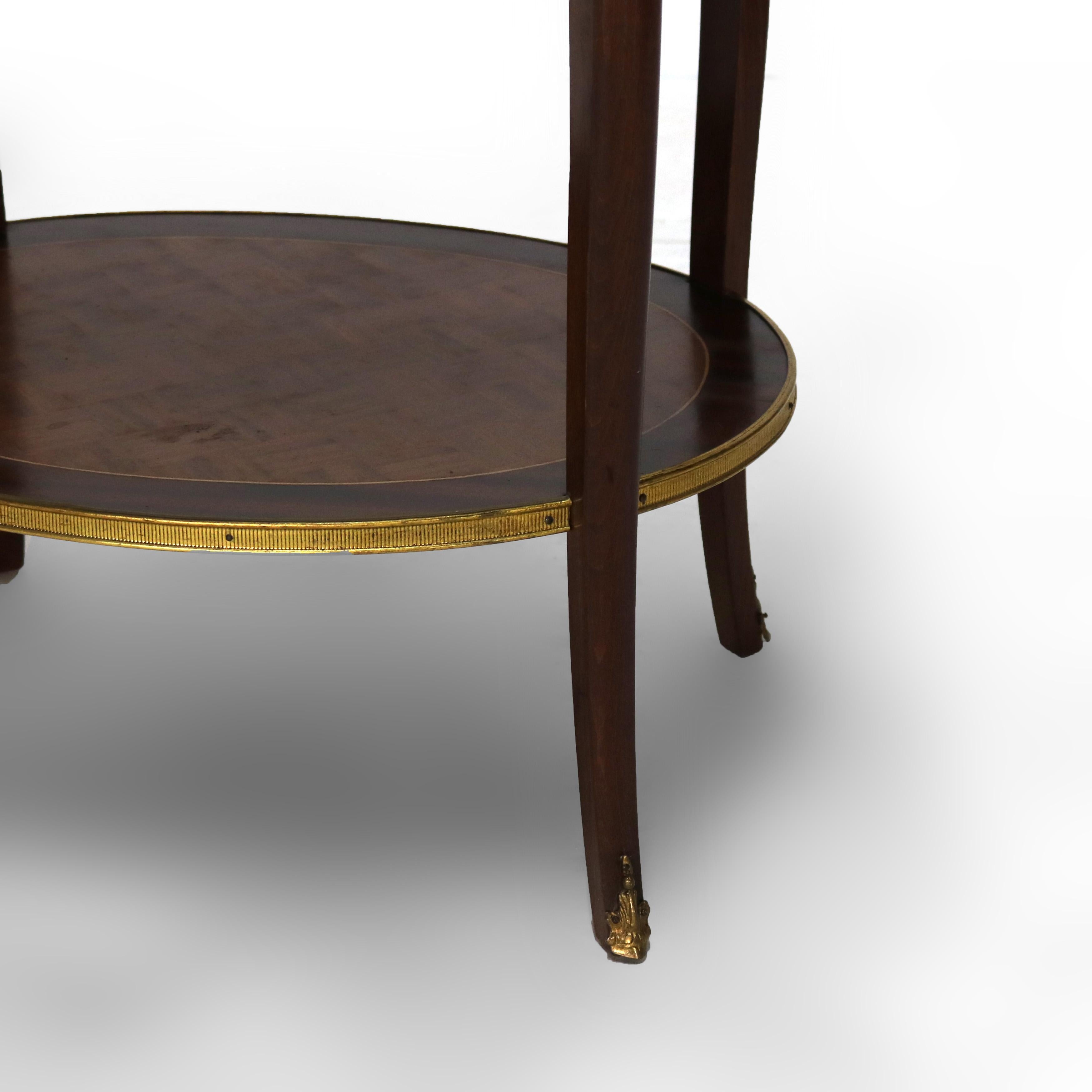 Stand ancien en bois de rose, marqueterie et bronze doré de style Louis XVI, C1910 10
