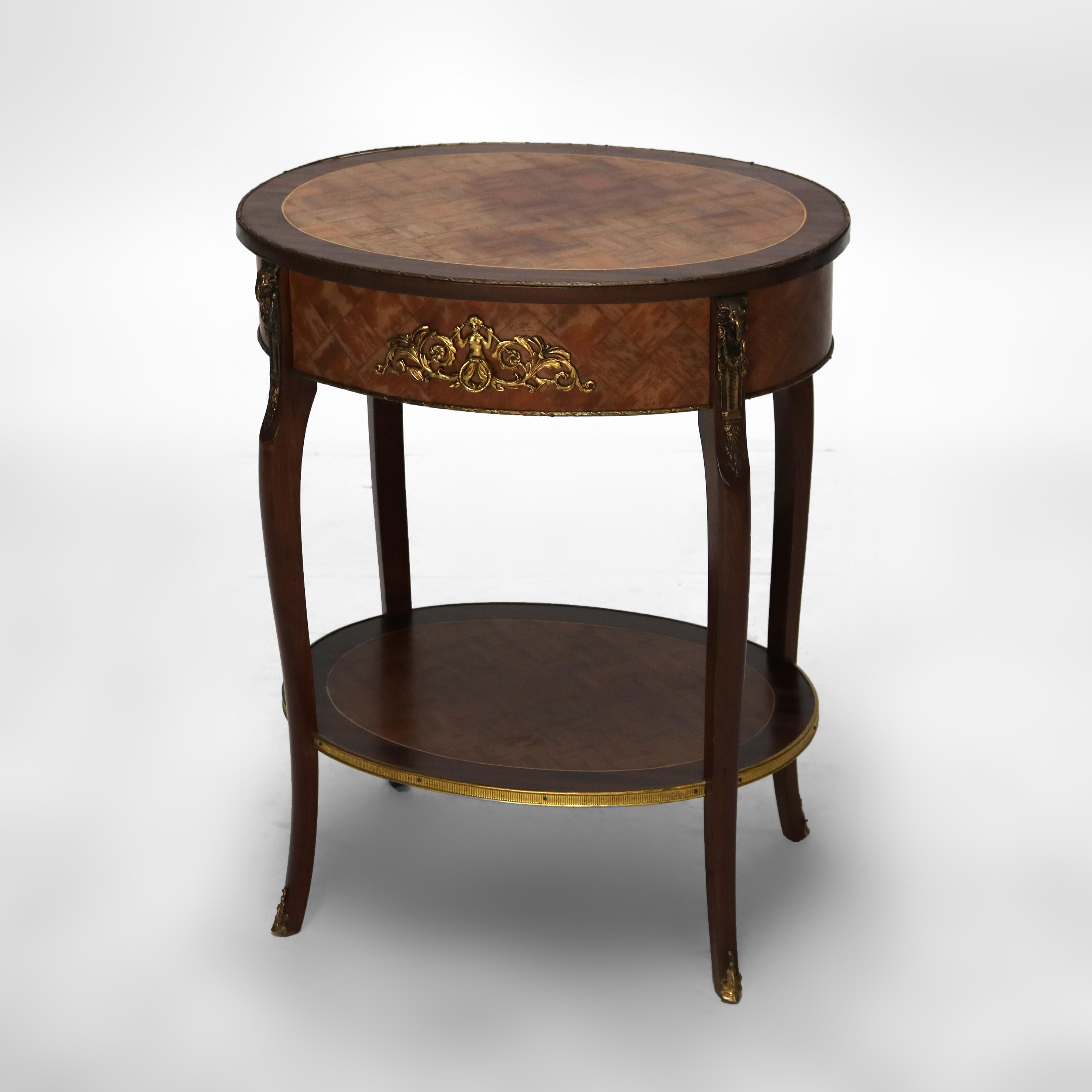 Parqueterie Stand ancien en bois de rose, marqueterie et bronze doré de style Louis XVI, C1910