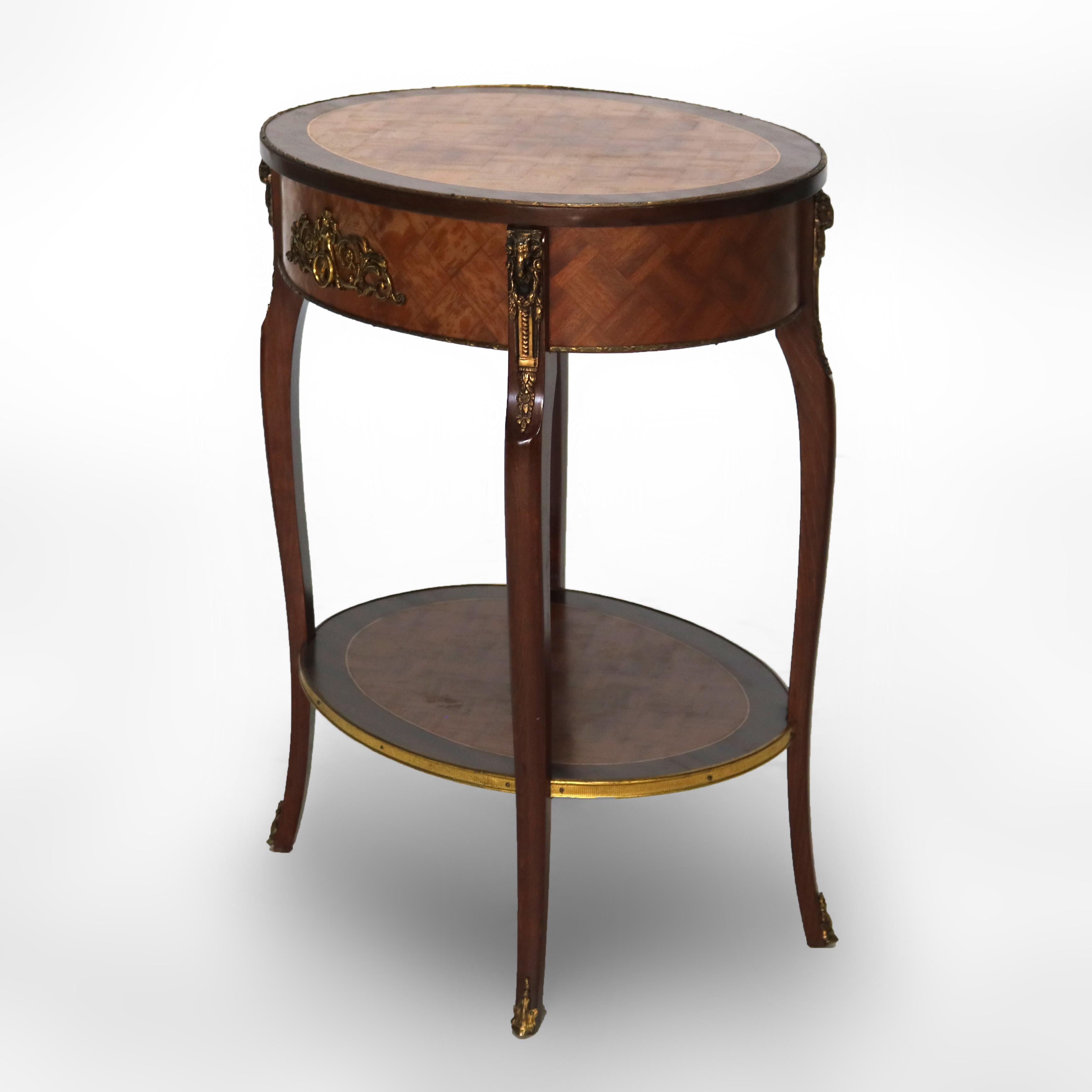 Stand ancien en bois de rose, marqueterie et bronze doré de style Louis XVI, C1910 2