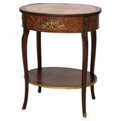 Stand ancien en bois de rose, marqueterie et bronze doré de style Louis XVI, C1910