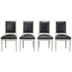 Antique French Louis XVI Style Side Chairs (4) Completely and Properly Restored