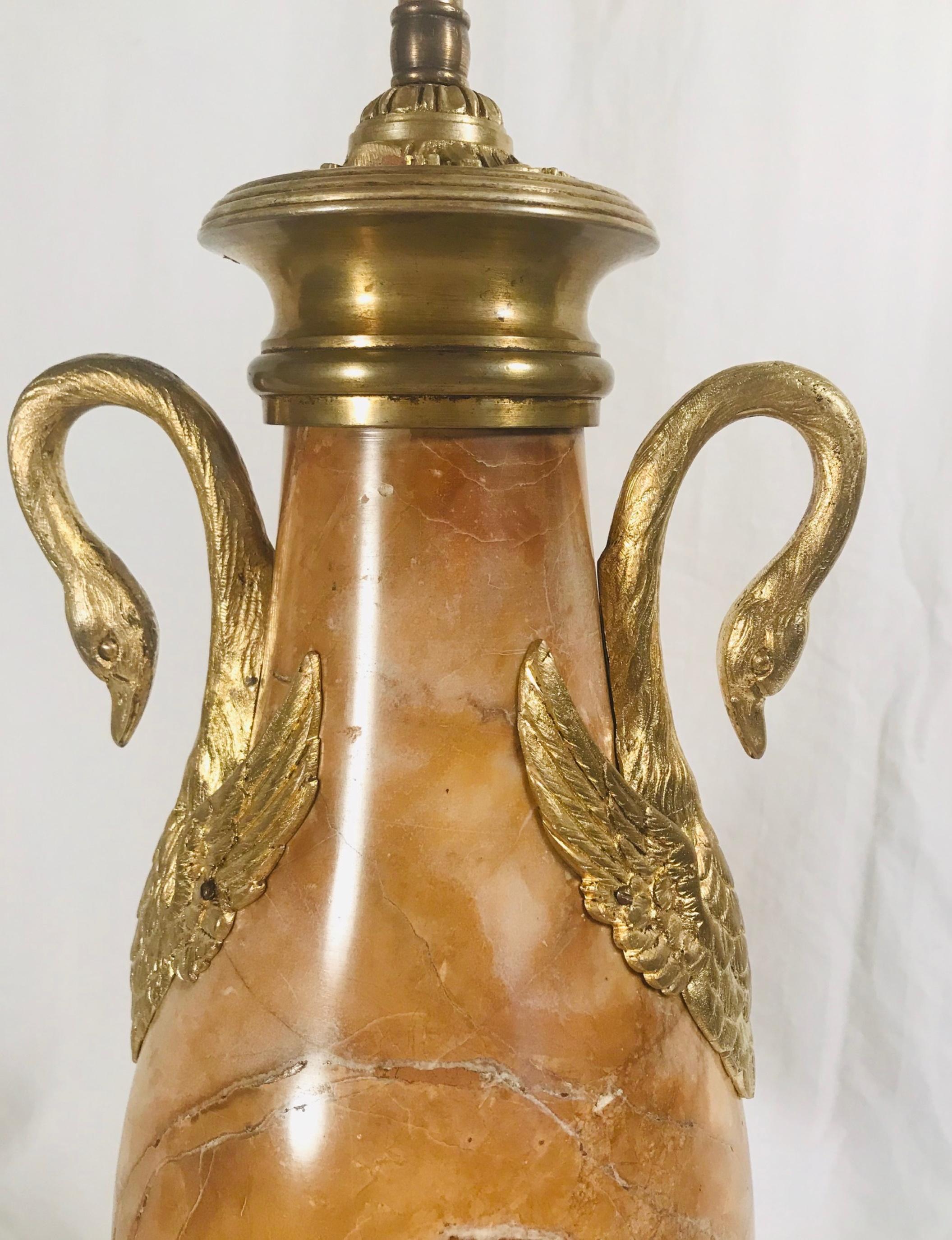 Gilt Antique French Louis XVI Style Sienna Marble and Ormolu Urn For Sale