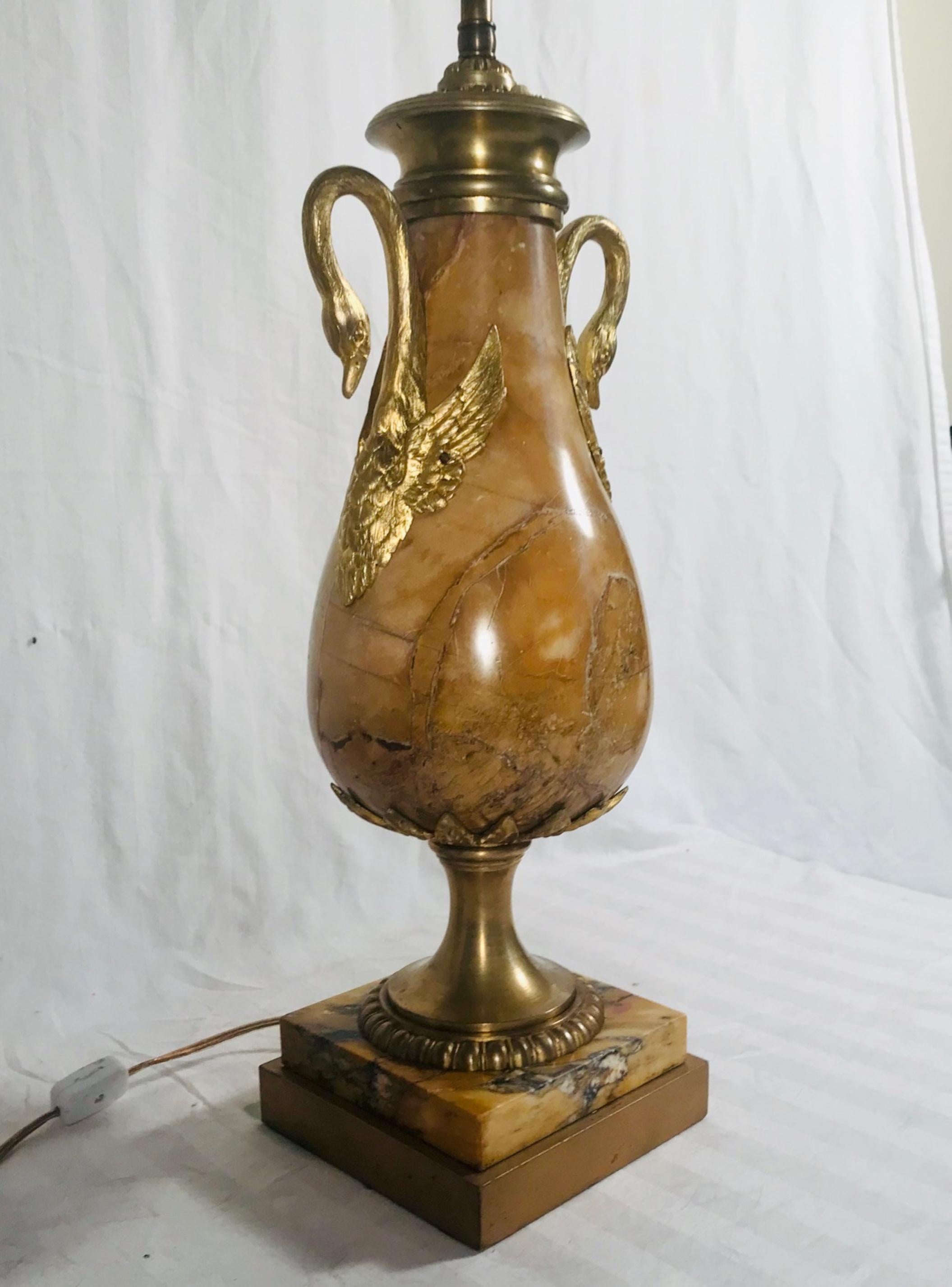 Antique French Louis XVI Style Sienna Marble and Ormolu Urn In Good Condition For Sale In Vero Beach, FL