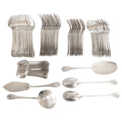 Antike Französisch Louis XVI Stil Sterling Silber Besteck für 18:95 Pieces