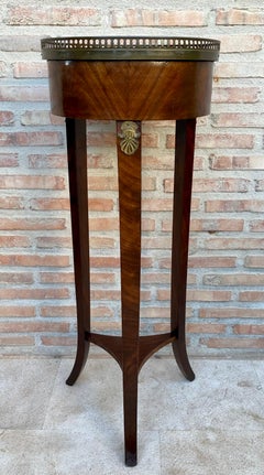 Antique French Louis XVI Style Walnut Bouillotte Side Table, 1800s