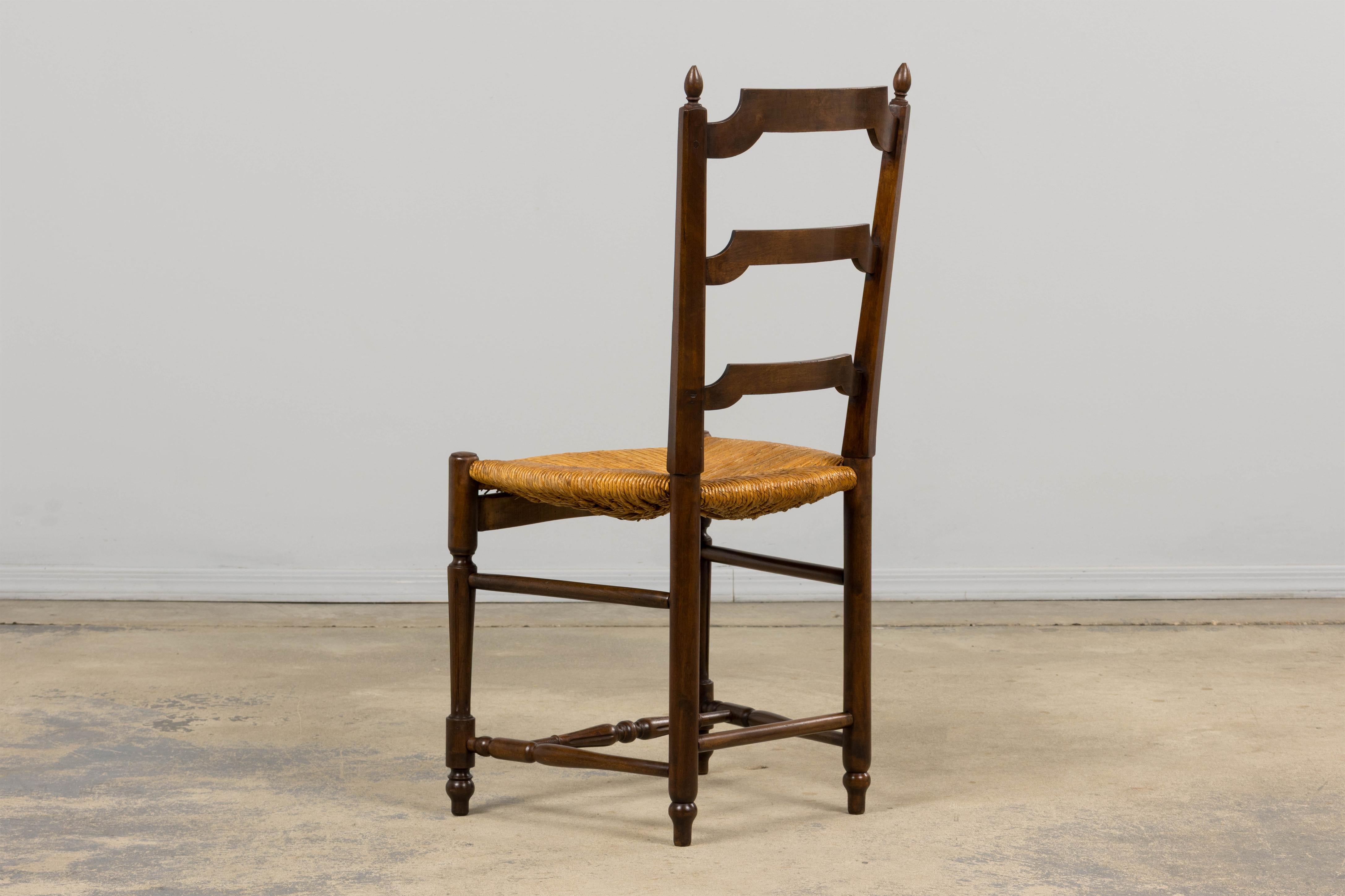 Antique French Louis XVI Style Walnut Dining Chairs W/ Rush Seats - Set of 8 For Sale 10