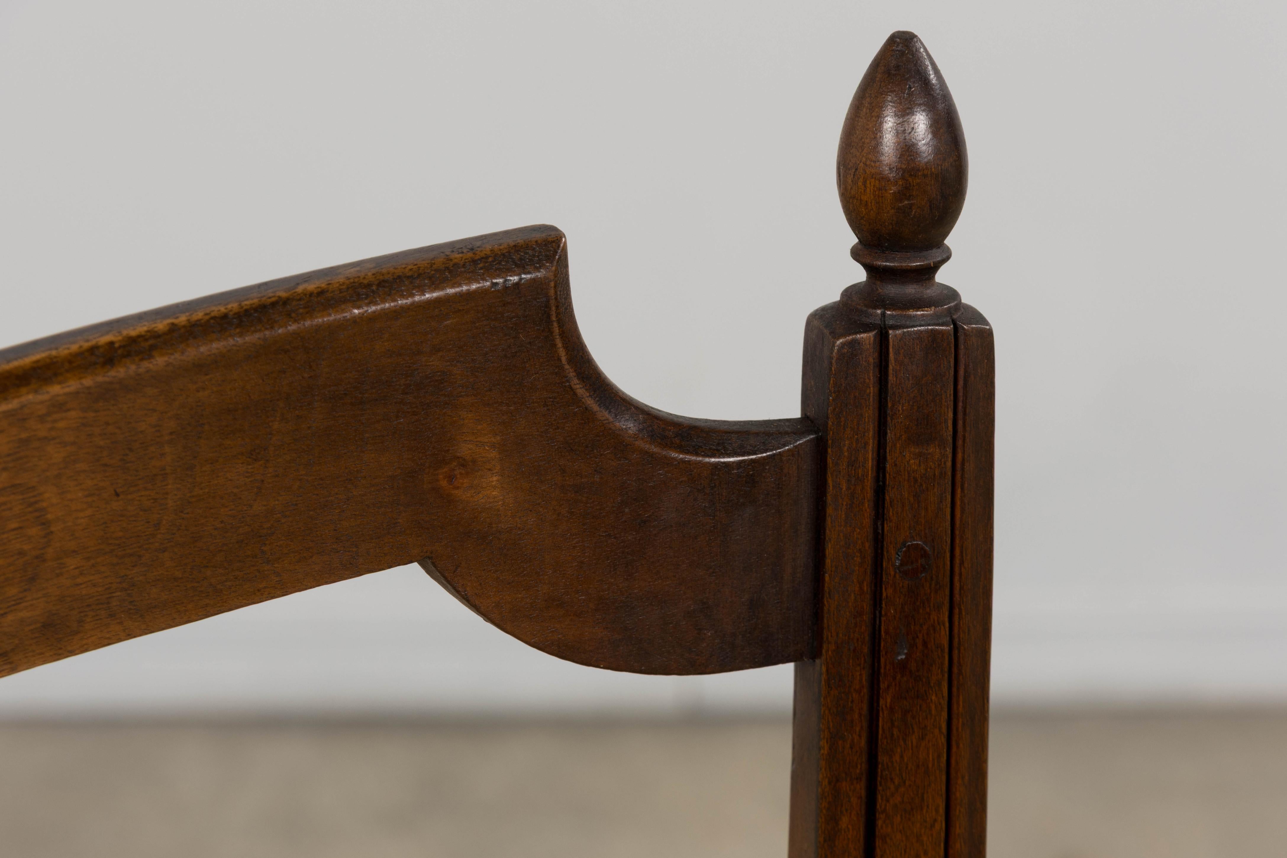Antique French Louis XVI Style Walnut Dining Chairs W/ Rush Seats - Set of 8 For Sale 4