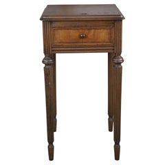Antique French Louis XVI Style Walnut Nightstand Side Accent Table Plant Stand