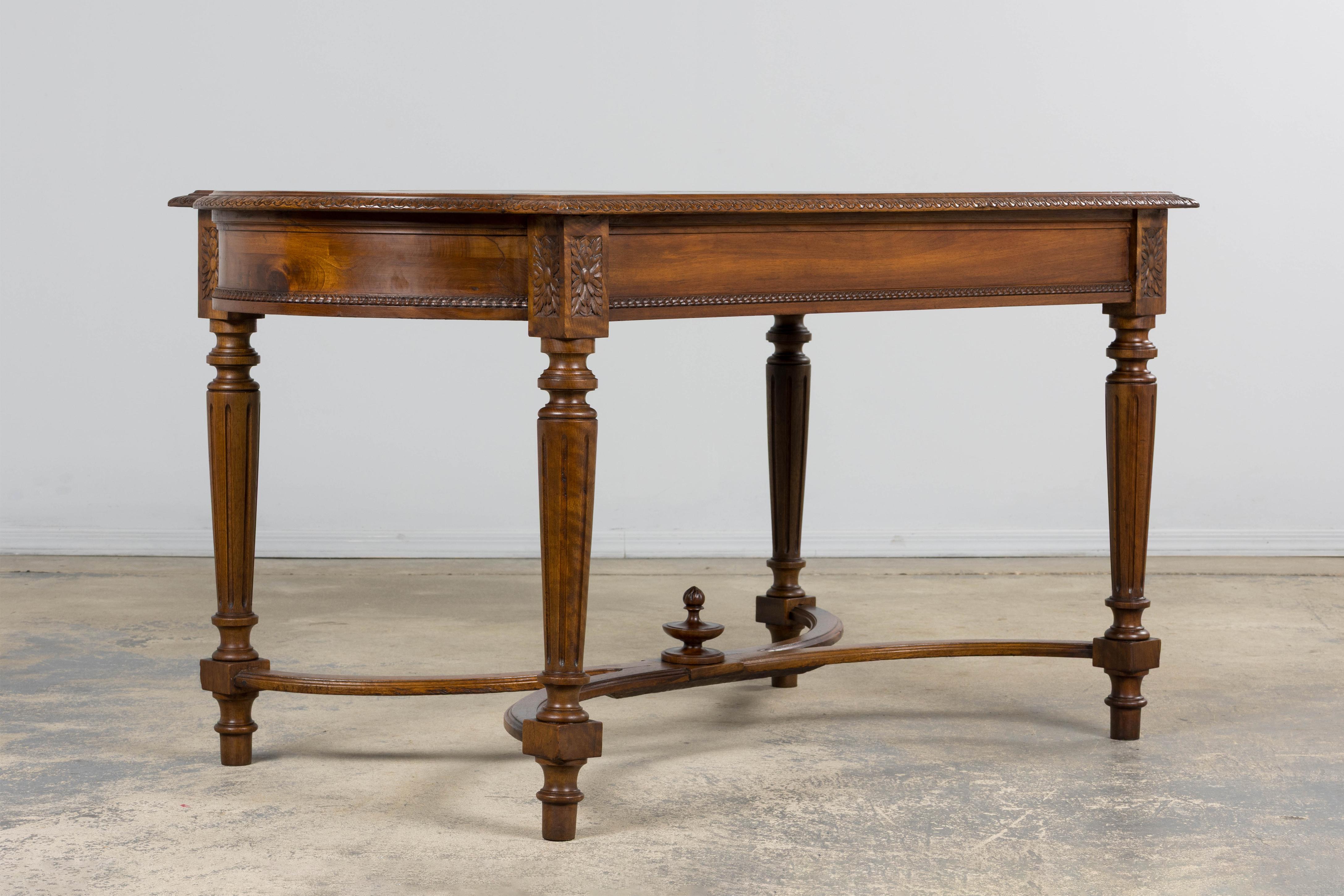 Antique French Louis XVI Style Walnut Writing Desk For Sale 2