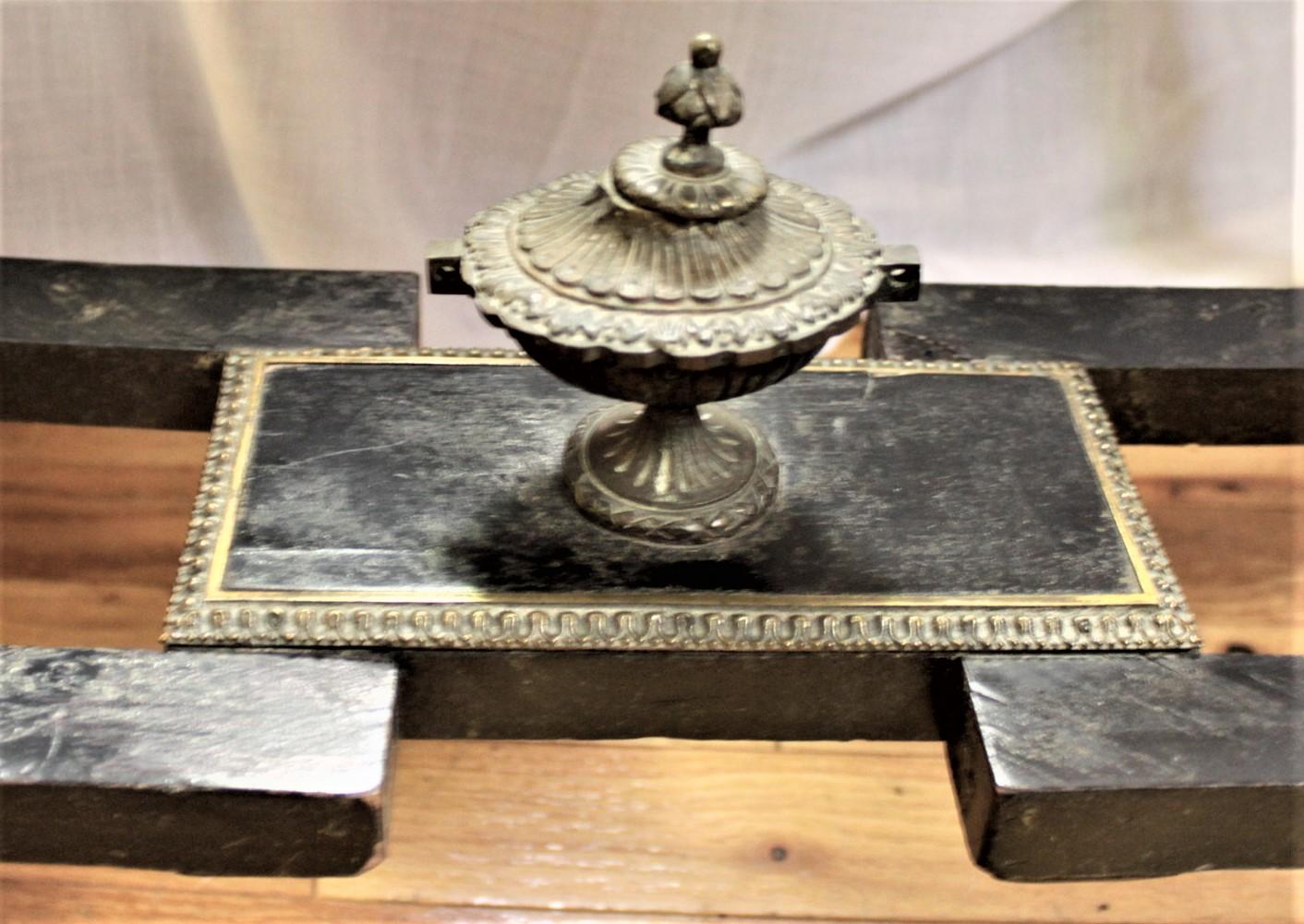 Antique French Louis XVI Styled Ebonized Jardinière Table with Inset Plaque Top For Sale 5