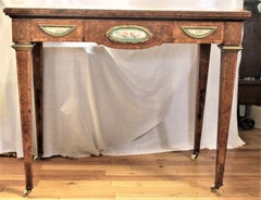 Antique French Louis XVI Styled Games Table with Sevres Styled Porcelain Plaques