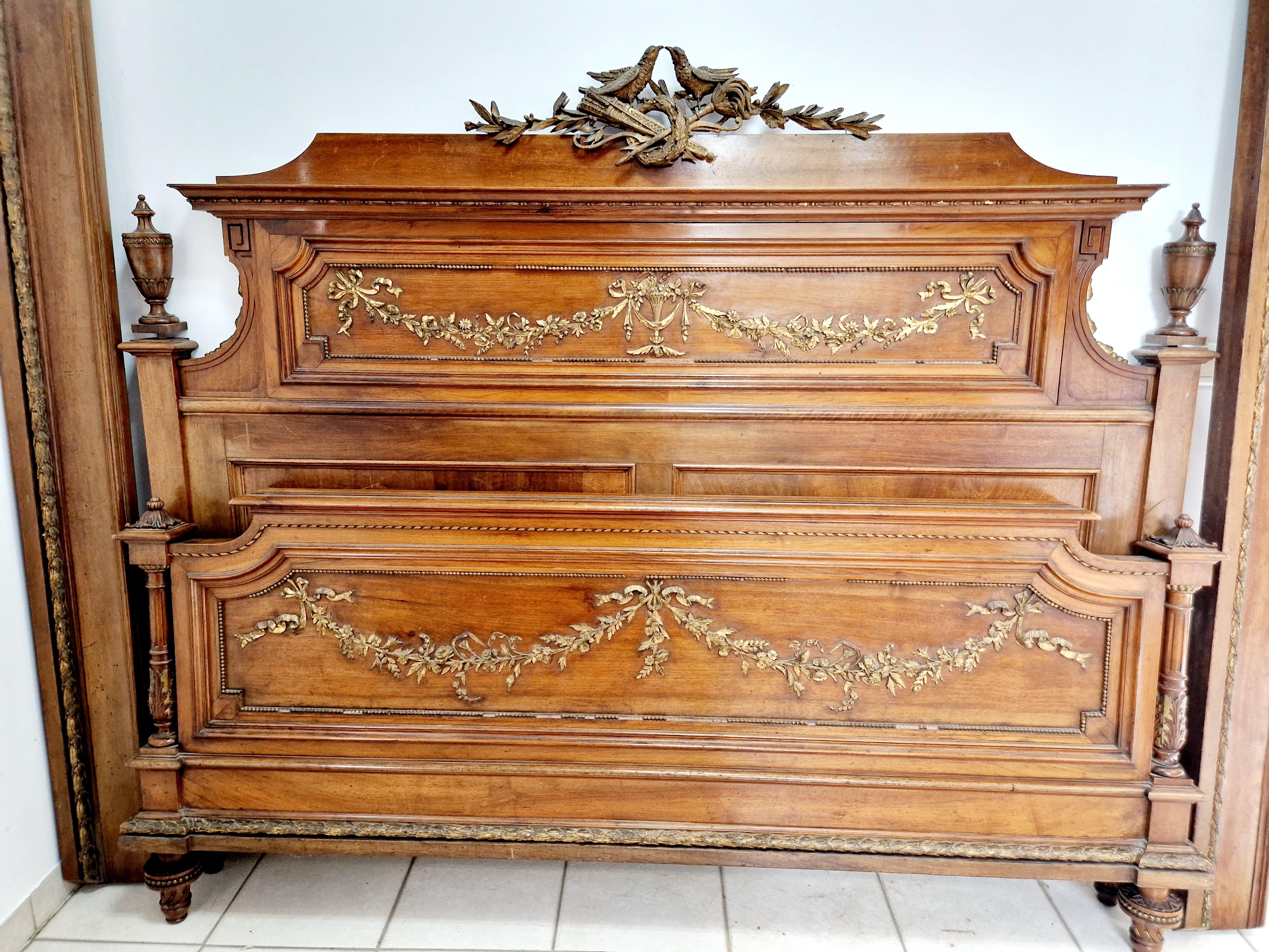 Antique French Luis XVI Cama Super King Size en venta 3