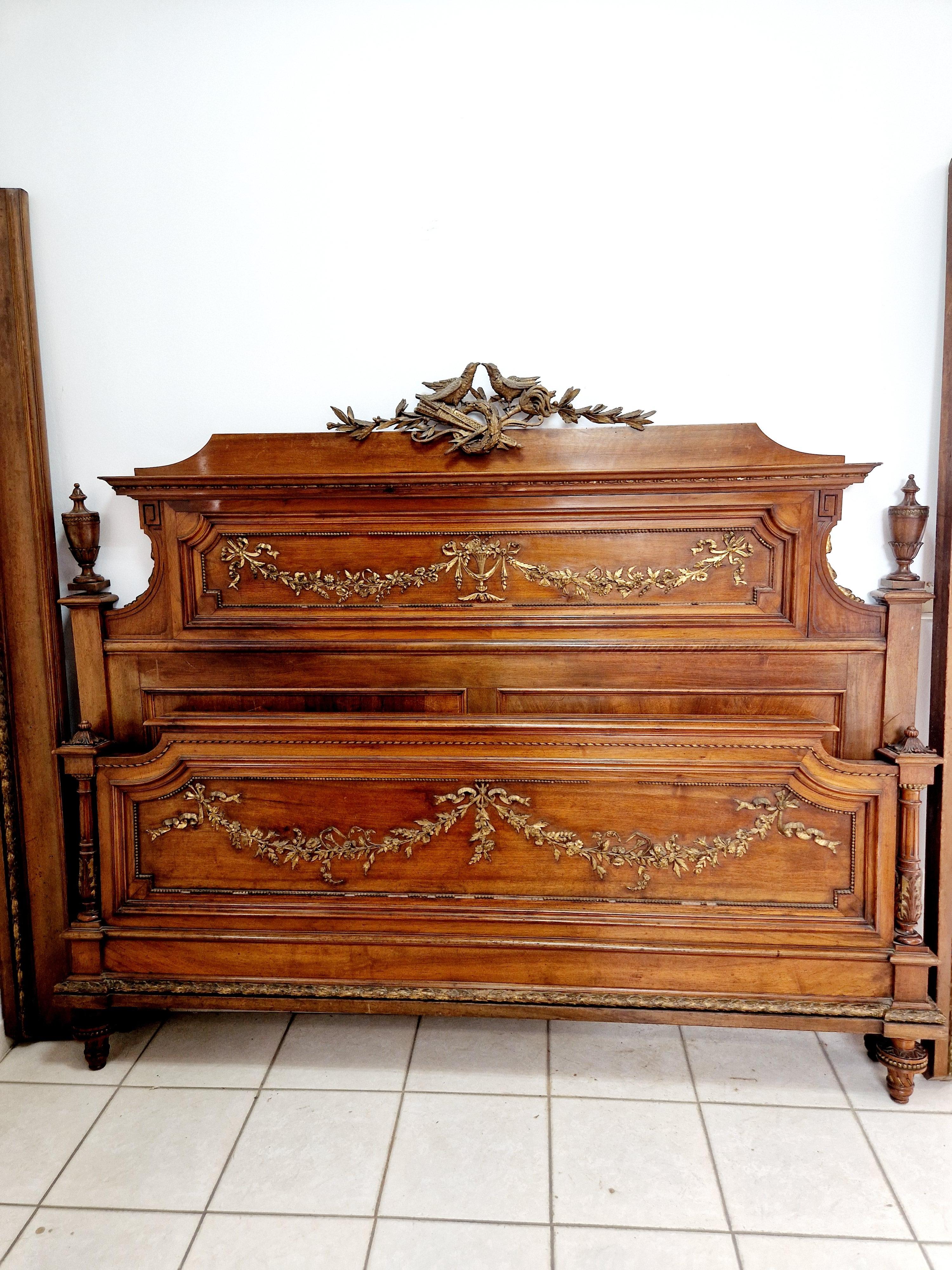 Antique French Luis XVI Cama Super King Size en venta 7