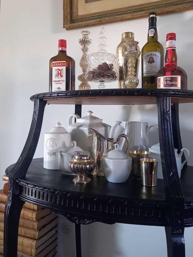 Tea Console Antique French Louis XVI Tea Cocktail Table Console For Sale at 1stDibs
