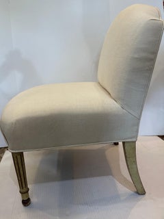Antique French Louis XVI  Upholstered Slipper Chair