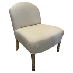Antique French Louis XVI  Upholstered Slipper Chair