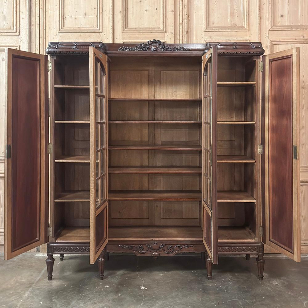 Antique French Louis XVI Walnut Bookcase ~ Bibliotheque by Hirler of Alsace en vente 8