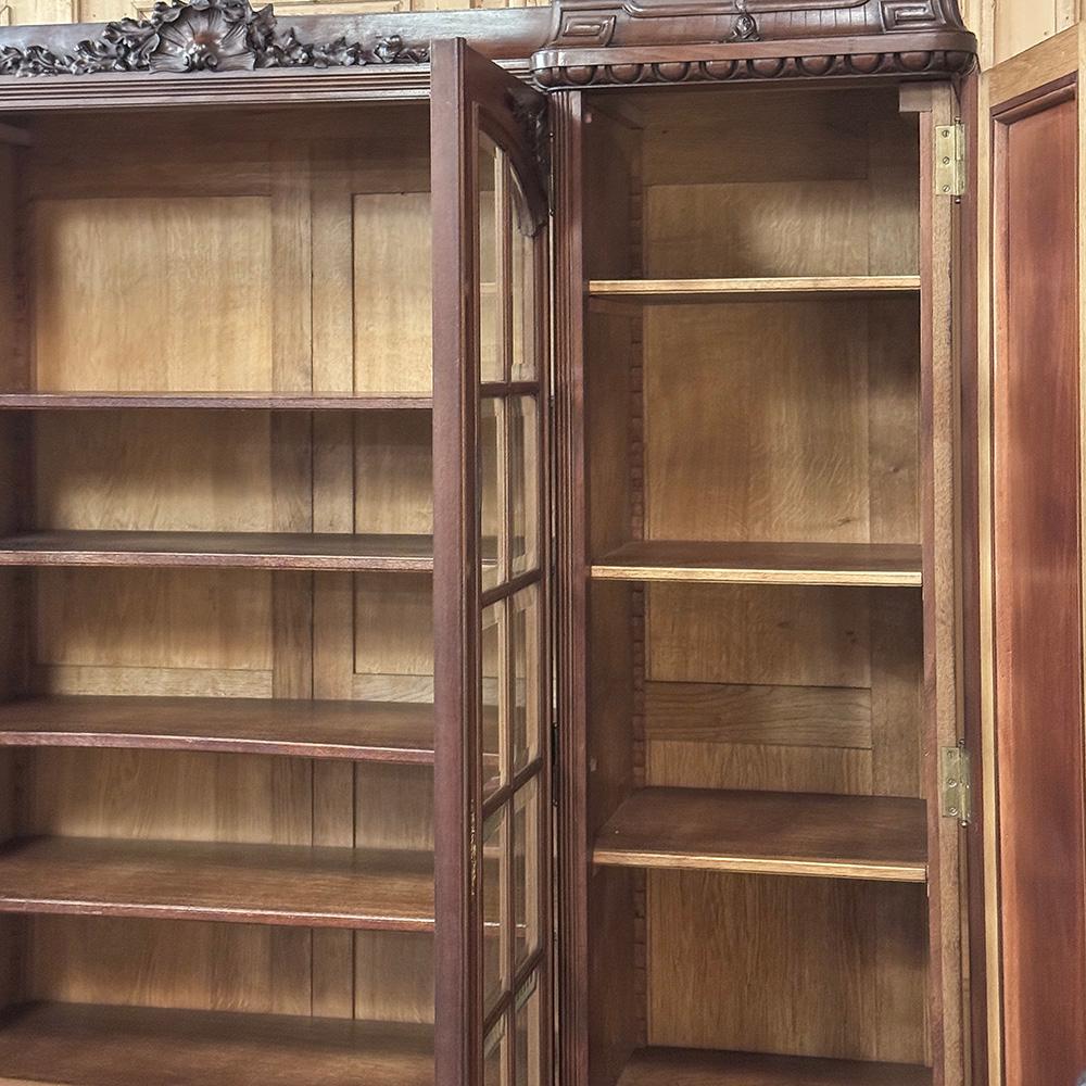 Antique French Louis XVI Walnut Bookcase ~ Bibliotheque by Hirler of Alsace en vente 10