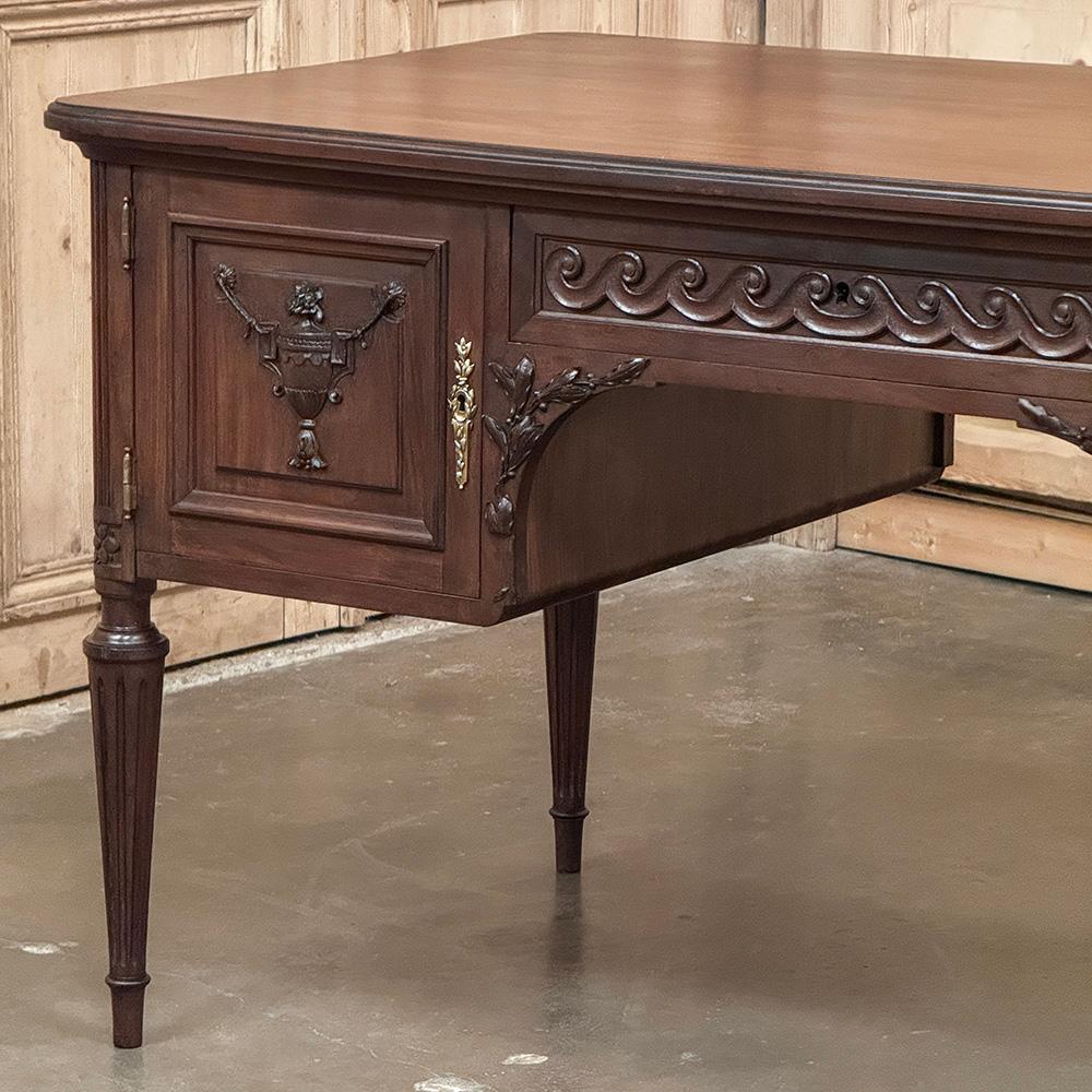 Antique French Louis XVI Walnut Desk by Hirler of Alsace For Sale 4