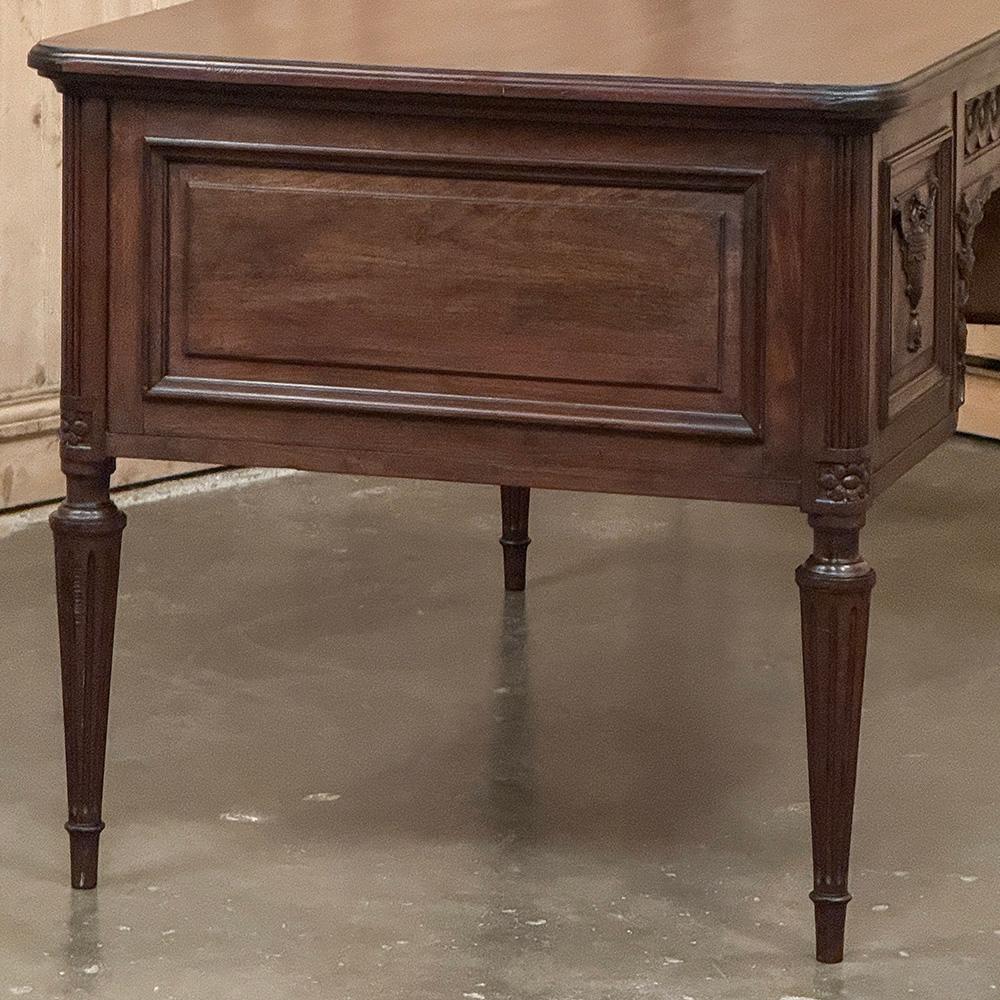 Antique French Louis XVI Walnut Desk by Hirler of Alsace For Sale 5