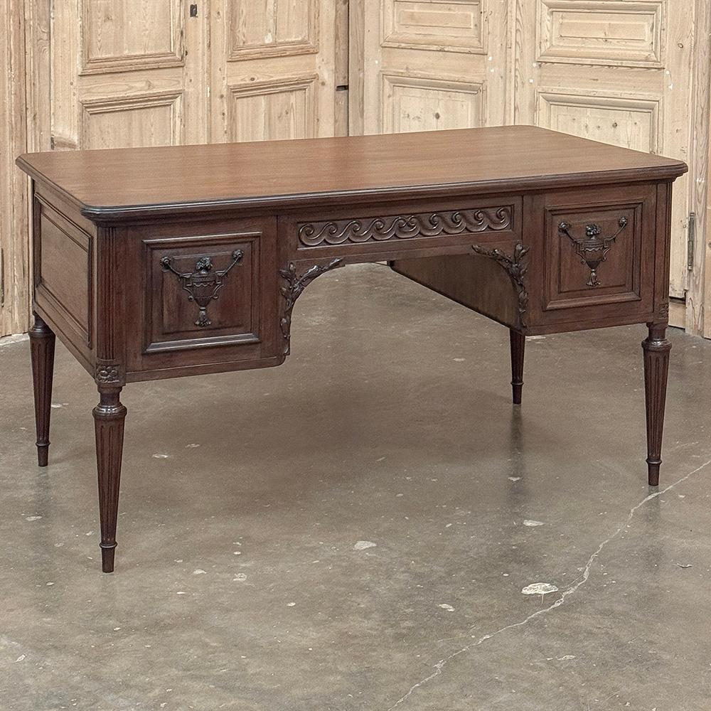 Antique French Louis XVI Walnut Desk by Hirler of Alsace For Sale 7