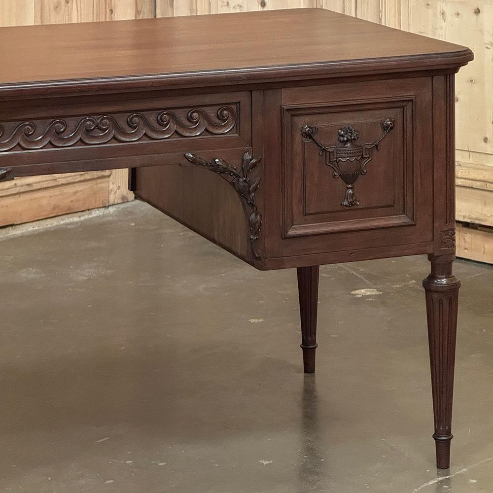 Antique French Louis XVI Walnut Desk by Hirler of Alsace For Sale 8