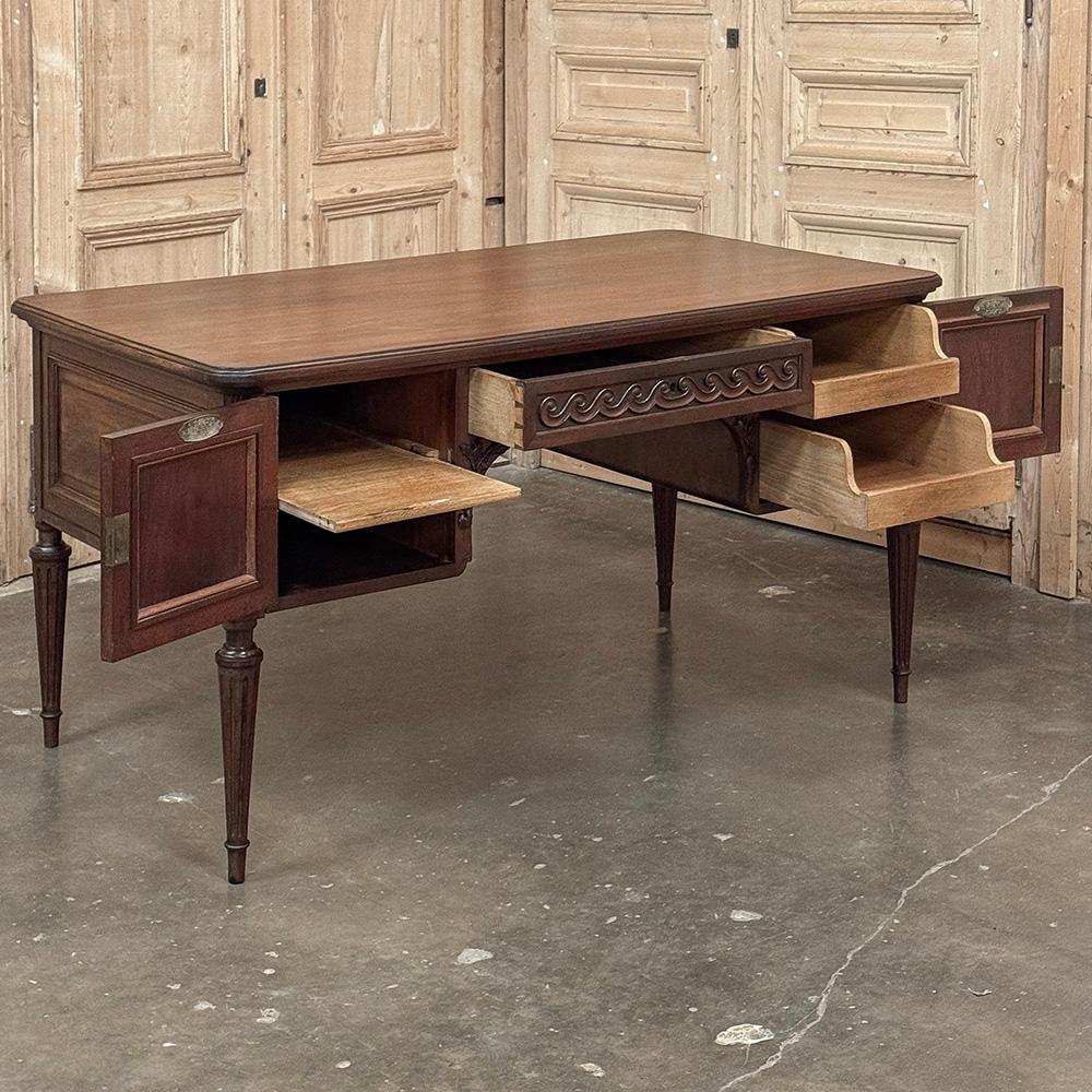 Antique French Louis XVI Walnut Desk by Hirler of Alsace For Sale 9