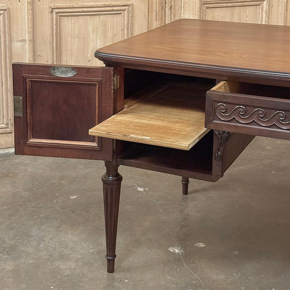 Antique French Louis XVI Walnut Desk by Hirler of Alsace For Sale 10
