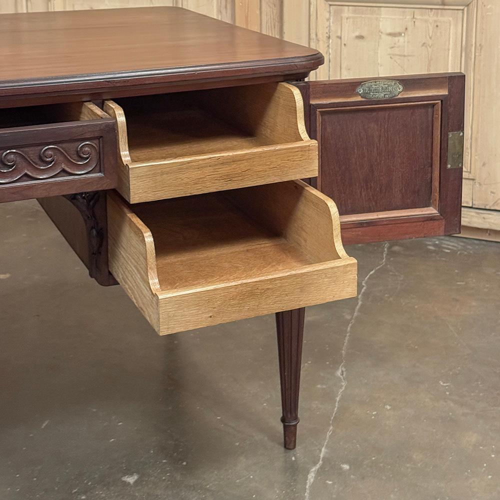 Antique French Louis XVI Walnut Desk by Hirler of Alsace For Sale 11