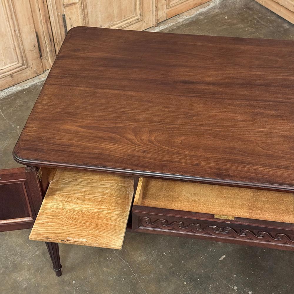 Antique French Louis XVI Walnut Desk by Hirler of Alsace For Sale 12