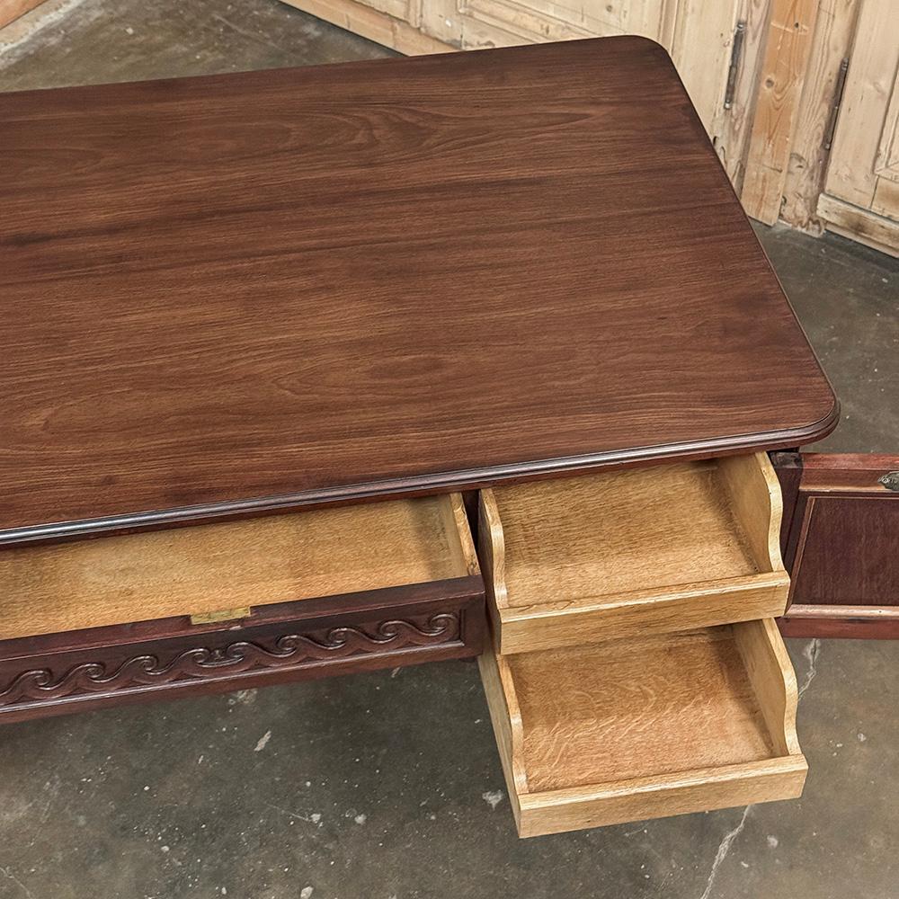 Antique French Louis XVI Walnut Desk by Hirler of Alsace For Sale 13