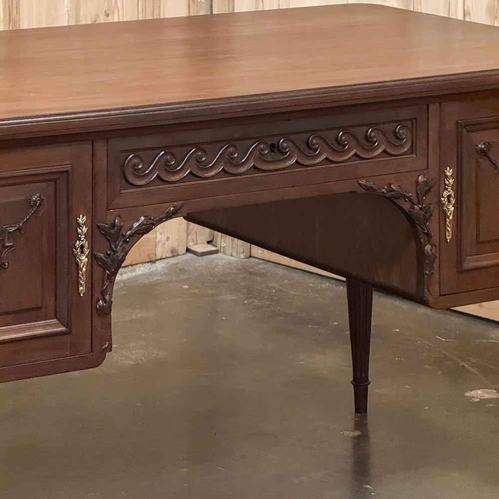 Antique French Louis XVI Walnut Desk by Hirler of Alsace For Sale 1
