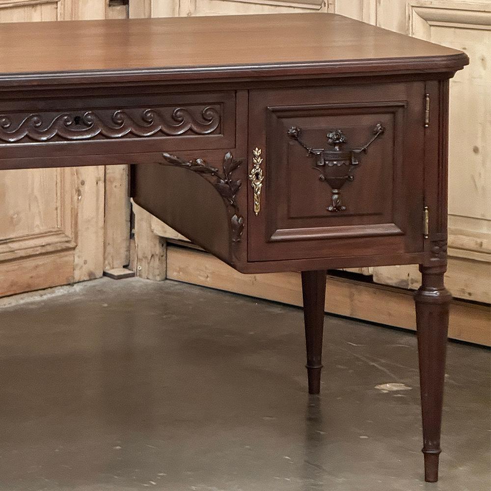 Antique French Louis XVI Walnut Desk by Hirler of Alsace For Sale 2