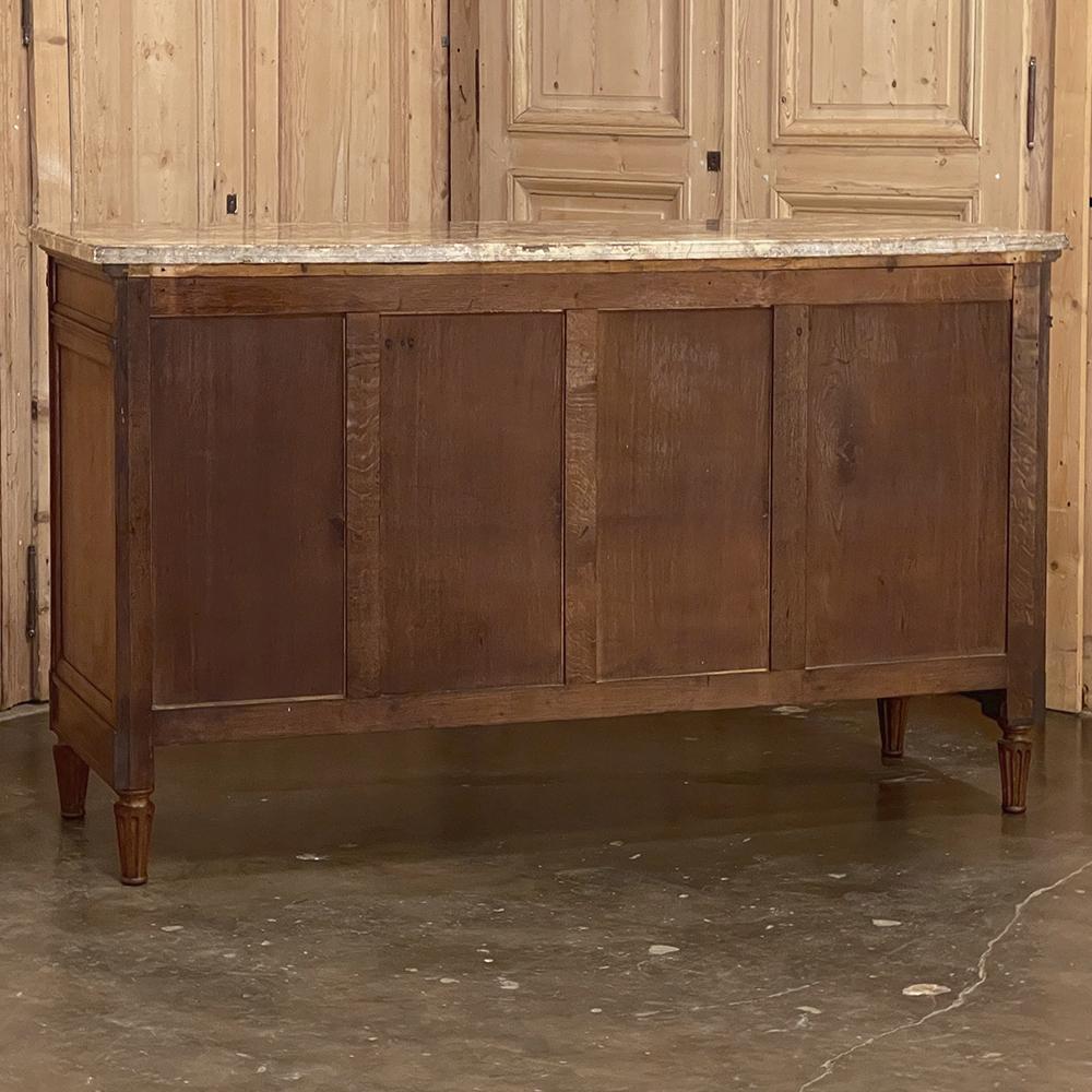 Antique French Louis XVI Walnut Marble Top Buffet For Sale 14