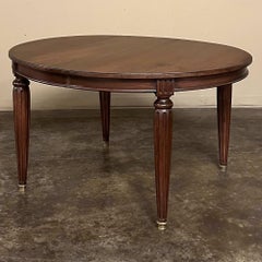 Antique French Louis XVI Walnut Oval Dining Table