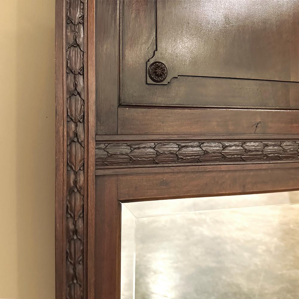 Antique Trumeau français Louis XVI en noyer ~ Mirror en vente 7