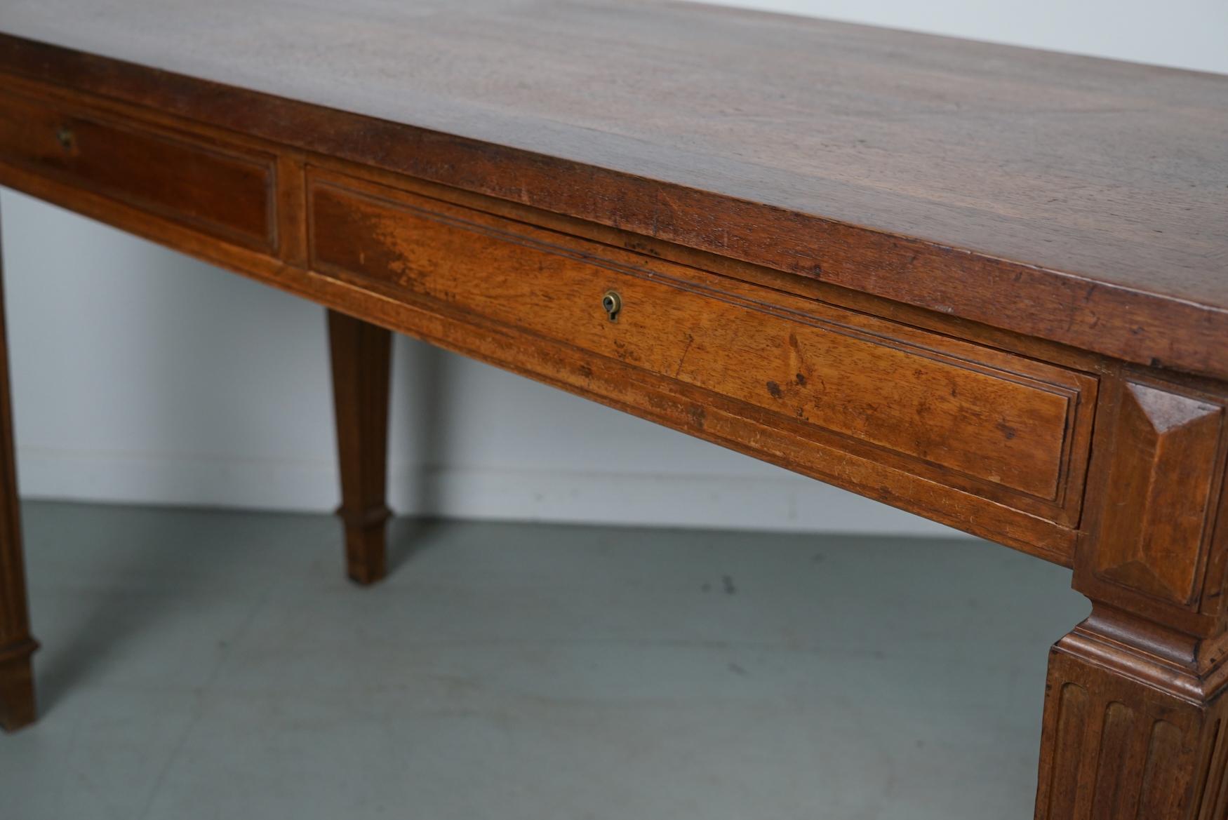 Early 20th Century Antique French Louis XVI Walnut Writing Desk / Side Table 1920's For Sale