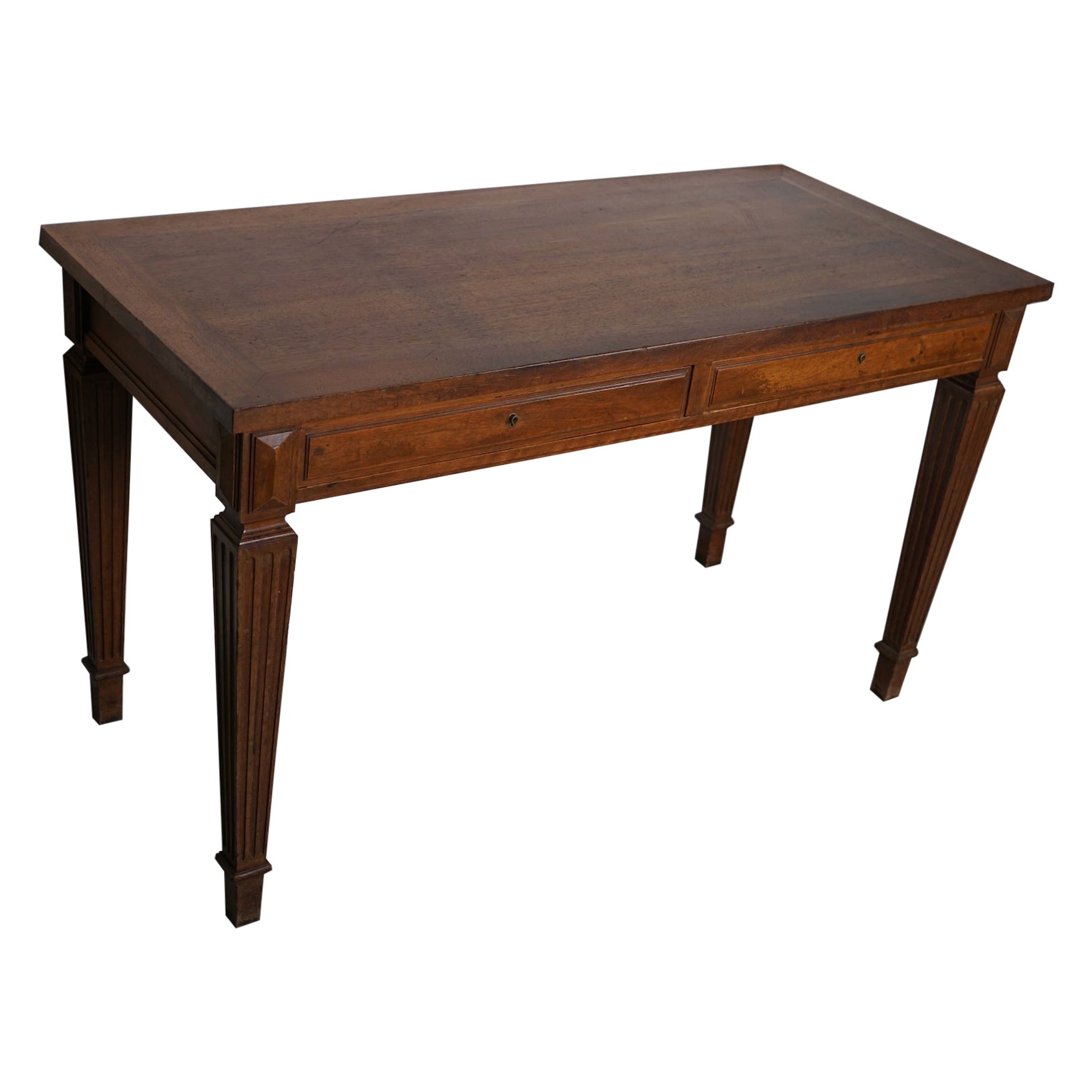 Ancien bureau / table d'appoint en noyer Louis XVI 1920